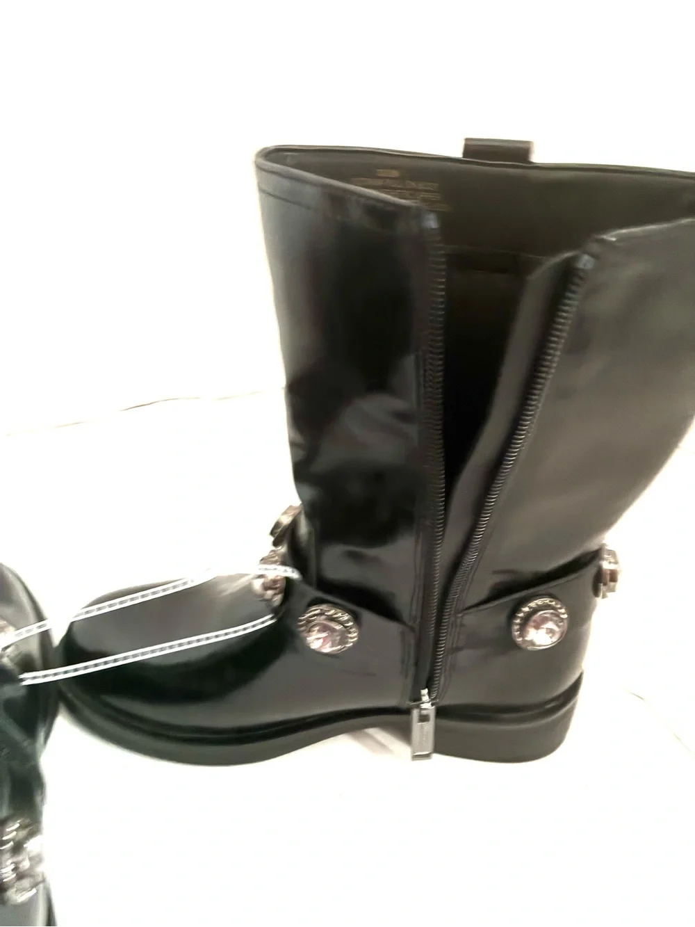 Kurt Geiger London Octavia Black Patent Crystal Harness Boots NWT Kids Size 2